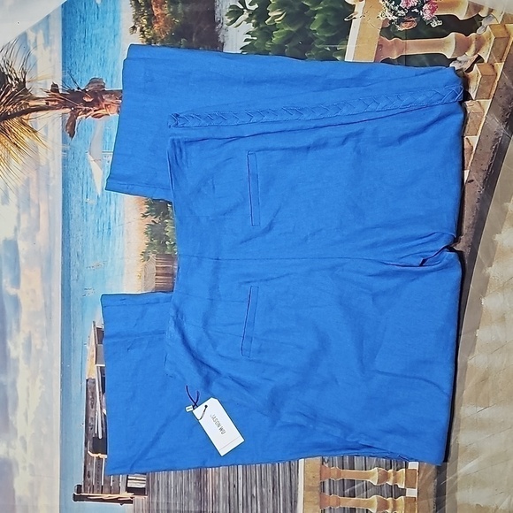 Jason‎ Wu Blue Linen Blend Braided High Waist Wide Pant Size 6 NWT - Picture 6 of 6
